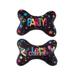 Party Plush Squeaker Bone Small Toy